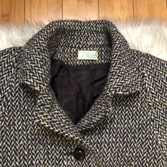 Vintage 60s 70s Jill Jr Wool Blend Confetti Gray Coat Jacket Blazer size S/M - Picture 2 of 11
